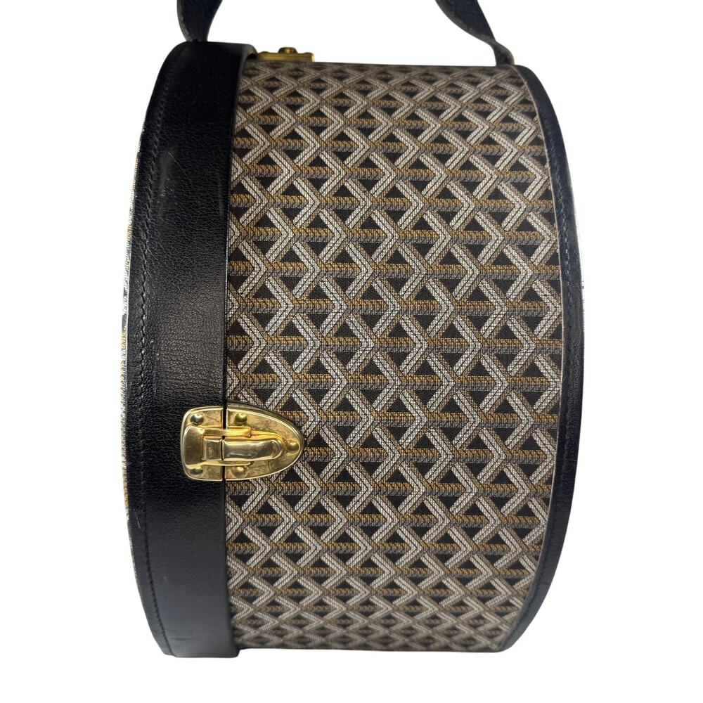 Goyard Goyardine Hat Box Trunk Bag Travel Boite Chapeau Vintage Round Suitcase - Picture 6 of 16